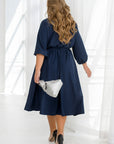 Knee-length dress with belt - Twiggy Shop