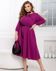 Flared dress with belt - Twiggy Shop