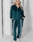 Velvet zip-up set with hood - Twiggy Shop