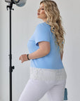 Basic T-shirt with lace , гащеризон от cotton и elastan, с фин дизайн и деликатни детайли, подходящ за ежедневен стил.