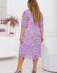 Floral chiffon dress YR с цветен принт, изработена от 50% viscose и 50% polyester, подходяща за летни дни.