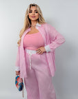 Loose-fit striped cotton set , White и цветен дизайн Waist марката NewYear25, с 80% cotton и 20% polyester.