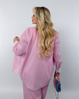 Loose-fit striped cotton set , новогодишен модел с 80% cotton и 20% polyester, за комфорт и стил.