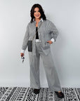 Loose-fit striped cotton set , подходящ за Нова година, с 80% cotton и 20% polyester, модел NewYear25.