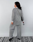 Loose-fit striped cotton set , модел NewYear25, с 80% cotton и 20% polyester, лежи на White фон.
