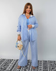 Loose-fit striped cotton set , новогодишен дизайн, Composition 80% cotton и 20% polyester, за комфорт и стил.