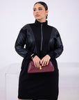 Dress with leather inserts - Twiggy Shop