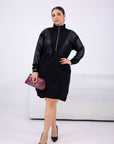 Dress with leather inserts - Twiggy Shop