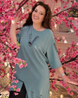 Set of tunic with cut-out details and leggings , cotton и polyester, elastane, ежедневен стил, комфортна за носене.