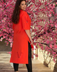 Set of tunic with cut-out details and leggings , White цвят Waist cotton, polyester и elastane, на снимката.
