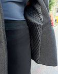 Set with short wool-blend coat with warm lining, acrylic 80% and wool 20%, stylish and warm for cold days.