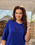 Set of tunic with cut-out details and leggings , cotton и polyester, стилен и удобен за ежедневно носене.