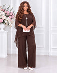 Light chiffon set with an asymmetrical blouse and cotton polyester composition, model from Composition, image IMG_4573
