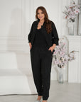 Linen trousers with decorative stones , комплект Waist linen 80% и polyester 20%, показан в изображението.