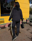 Hooded velvet set, women's, with viscose, cotton and elastane, in pleasant colour, comfortable for wear.
