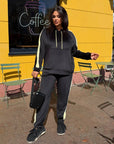 Hooded velvet set, made from viscose, cotton and elastane, with cosy and stylish design.