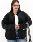 Stylish velvet bomber jacket made from viscose, cotton and elastane, with fashionable design, in the photo.