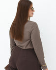 Soft turtleneck jumper from Composition, beige, suitable for everyday style, made from cotton, viscose and elastane.