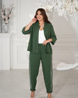 Linen trousers with decorative stones и linenти, комплект Waist Composition: linen 80%, polyester 20%, модерен дизайн.