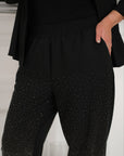 Ленен комплект pants с декоративни камъни, linen 80%, polyester 20%, стилен и комфортен за ежедневието.