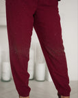 Linen trousers with decorative stones , комплект Waist linen 80% и polyester 20%, изображение на стилен модел.