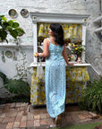 Vestido largo de flores de verano.