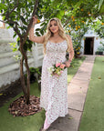 Vestido largo de flores de verano.