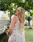 Vestido largo de flores de verano.