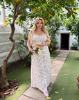 Vestido largo de flores de verano.