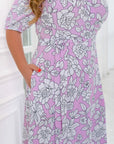 Стилна Floral wrap dress от марка YR, polyester и lycra, показана на снимката.