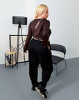 Corduroy trousers from IT with viscose, cotton and elastane, shown in the image.