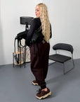 Corduroy trousers from IT, with viscose, cotton and elastane, shown in the image.