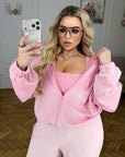 Soft velvet set with a hood - Twiggy Shop