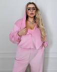 Soft velvet set with a hood - Twiggy Shop