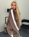 Hooded velvet set, high-quality cotton-viscose fabric, comfortable and stylish for everyday use.