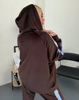 Hooded velvet set, composed of viscose, cotton and elastane, in soft and cosy design, image IMG_5340.jpg
