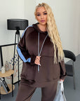 Hooded velvet set, made from viscose, cotton and elastane, in cosy and soft design.