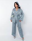 Printed set with a scarf от polyester, viscose и elastan, изображение на текстилна част и дизайн.