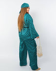 Printed set with a scarf от polyester, viscose и elastan, с ярки цветни дизайн и текстура, подходящ за ежедневна употреба.