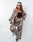 Printed set with a scarf , polyester и viscose, със стилен дизайн, изображение на продукт на White фон.