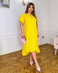 Loose-fit dress with ruffles