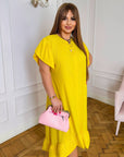 Loose-fit dress with ruffles