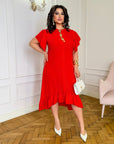 Loose-fit dress with ruffles - Twiggy Shop