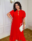 Loose-fit dress with ruffles - Twiggy Shop