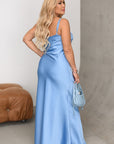 Vestido largo de raso