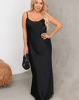 Robe longue en satin