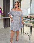 Floral Soft-Fabric Dress with Puff Sleeves