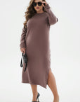 Knit midi dress with belt - Twiggy Shop