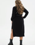 Knit midi dress with belt - Twiggy Shop