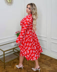 Soft fabric dress with flowers - Twiggy Shop